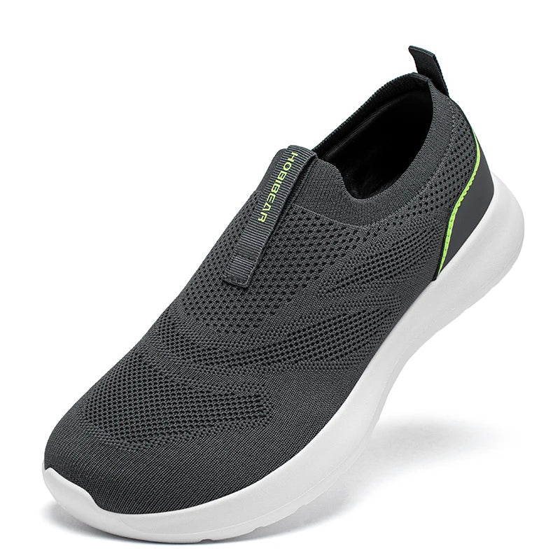 HOBIBEAR Unisex-Laufschuhe, breite Zehen, bequeme, rutschfeste Turnschuhe, atmungsaktive Mesh-Slip-On-Wanderschuhe