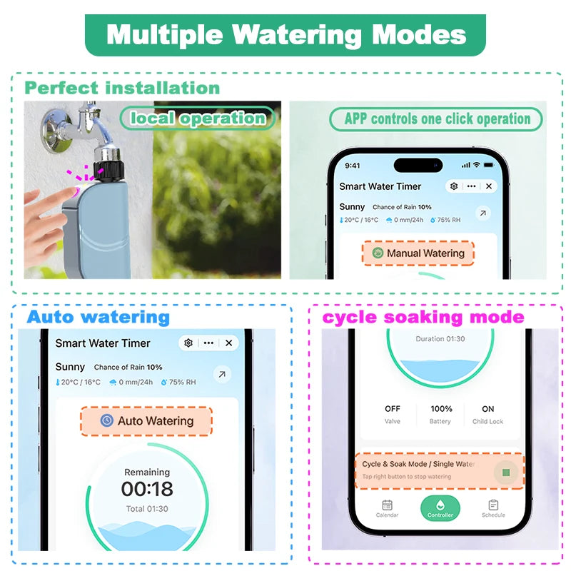 Smart Tuya WiFi Garten Bewässerung Timer Sprinkler Ventil Programmierbare Auto Bewässerung Bewässerung Timer Bewässerung Bewässerung System