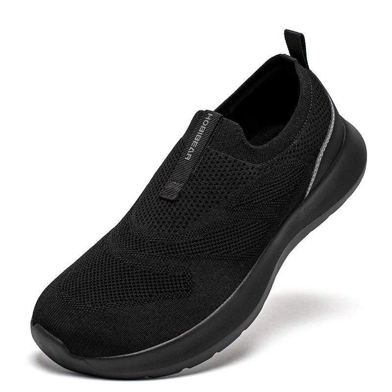 HOBIBEAR Unisex-Laufschuhe, breite Zehen, bequeme, rutschfeste Turnschuhe, atmungsaktive Mesh-Slip-On-Wanderschuhe