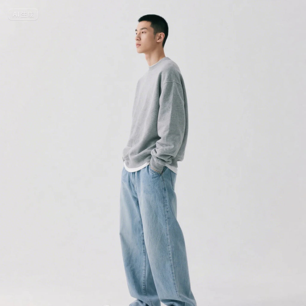 Herrenjeans, große Denim-Jeans für Teenager, Hosen für Herren, Jean, Baggy-Hosen, Herrenmode, Mann, männlich, Streetwear, koreanische Herren