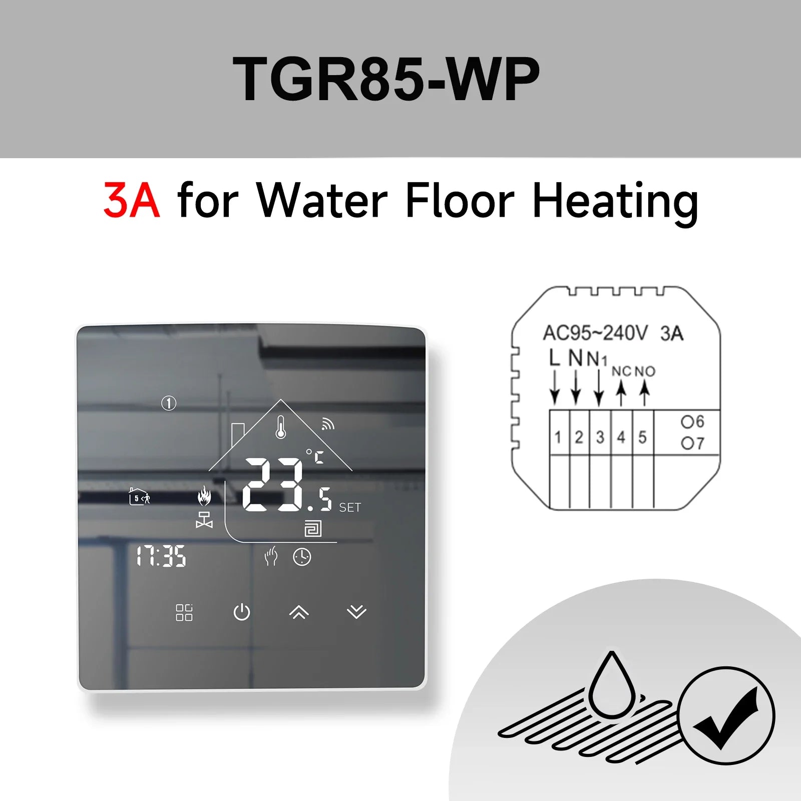 Beok Tuya Smart Thermostat WLAN Wasser-Fußbodenheizung Raumtemperaturregler Kompatibel mit Alice Alexa