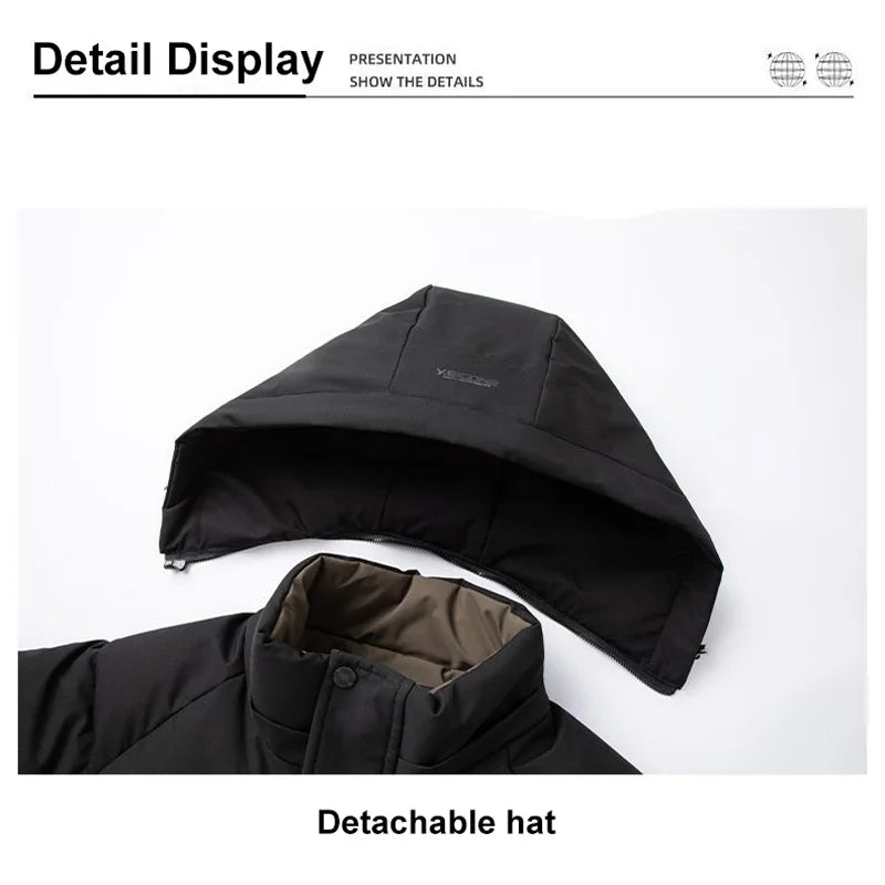 Graphene Warme Winddichte Jacke Männer Winter Neue Mode Komfortable Verdickte Outdoor Mit Kapuze Mantel Männliche Casual Kleidung