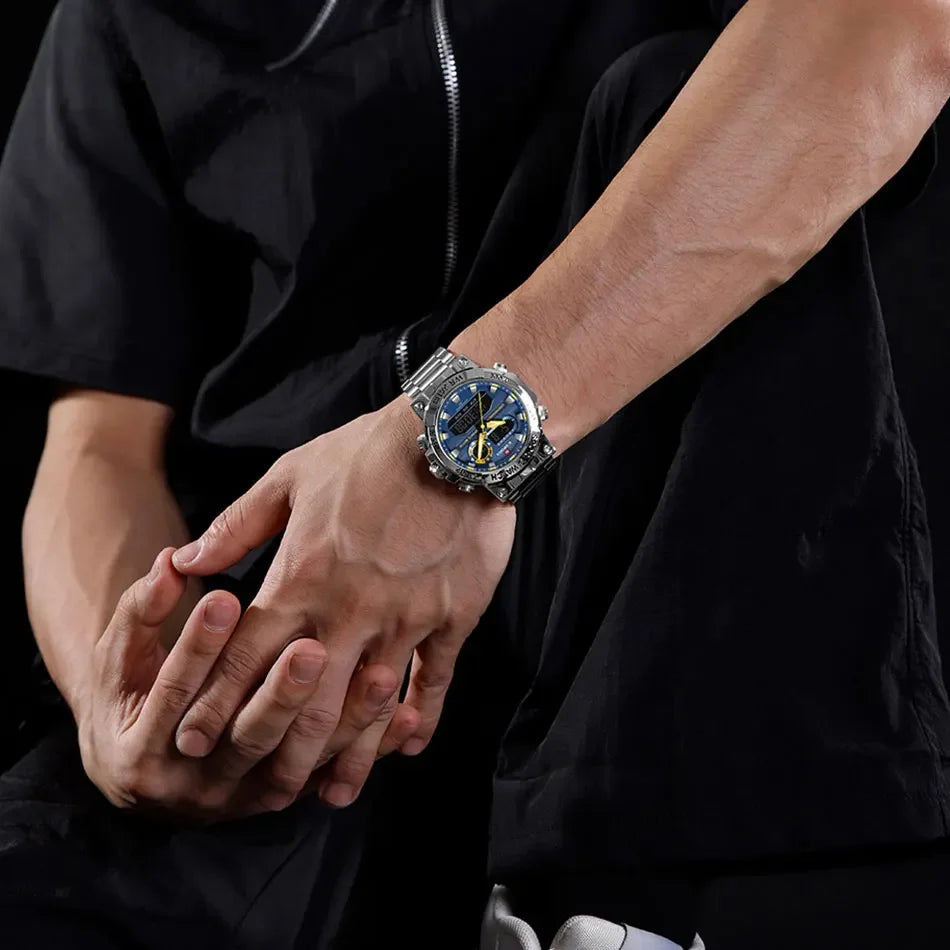 NAVIFORCE Männer Militär Uhr Wasserdichte Armbanduhr Dual Display Quarzuhr Sport Uhr Männliche Große Uhren Männer Relogios Masculino