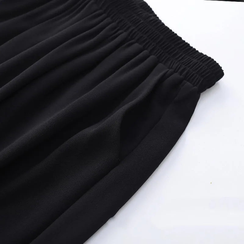 22,99 € Mode Frauen Sommer schwarz Bloomers Capris koreanische Kleidung vielseitige Freizeit hose schlanke elastische hohe Taille dünne Vintage-Hose