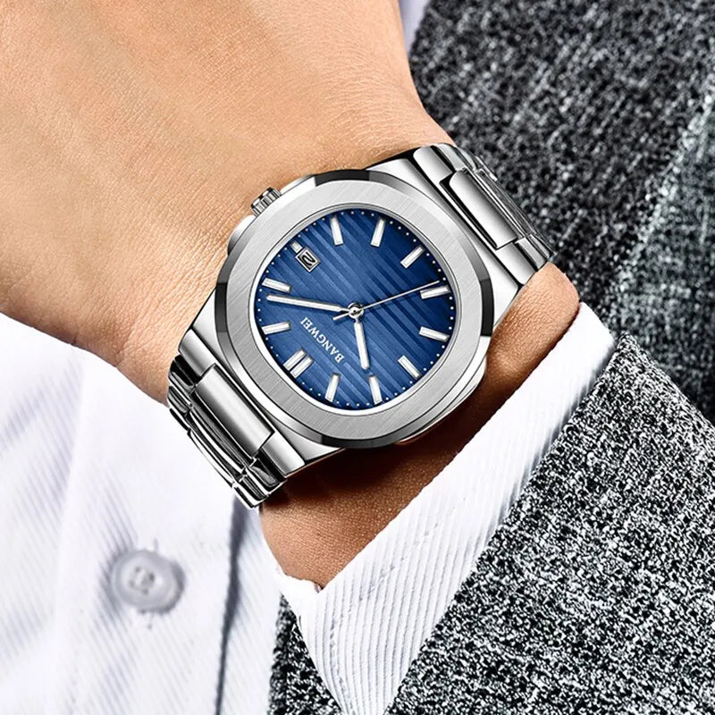 2024 neue Luxus Männer Quarzuhren 30m wasserdicht automatische Datums uhr Mann Edelstahl Sport Chronograph Uhr für Männer Uhr