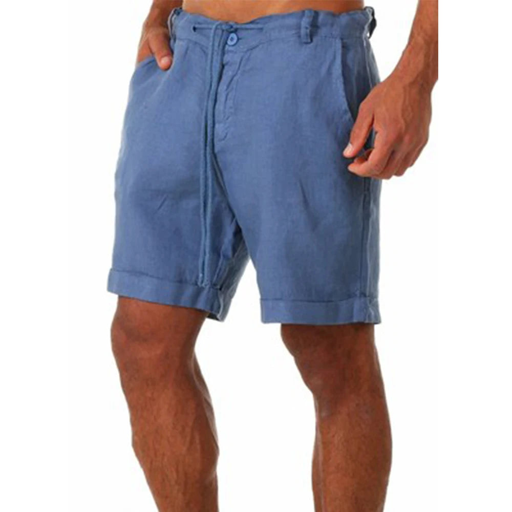Neue Männer Baumwolle Leinen shorts Hosen Männlichen Sommer Atmungs Einfarbig Leinen Hosen Fitness Streetwear S-4XL