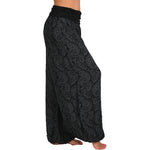 Damen Boho Haremshose – weites Bein, Vintage-Print, elastische Taille