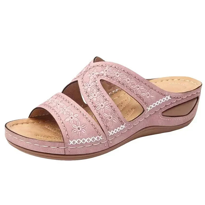Sommer 2025, Damensandalen mit freiliegenden Zehen, Retro-Anti-Rutsch-Leder, lässige, modische, vielseitige Damensandalen