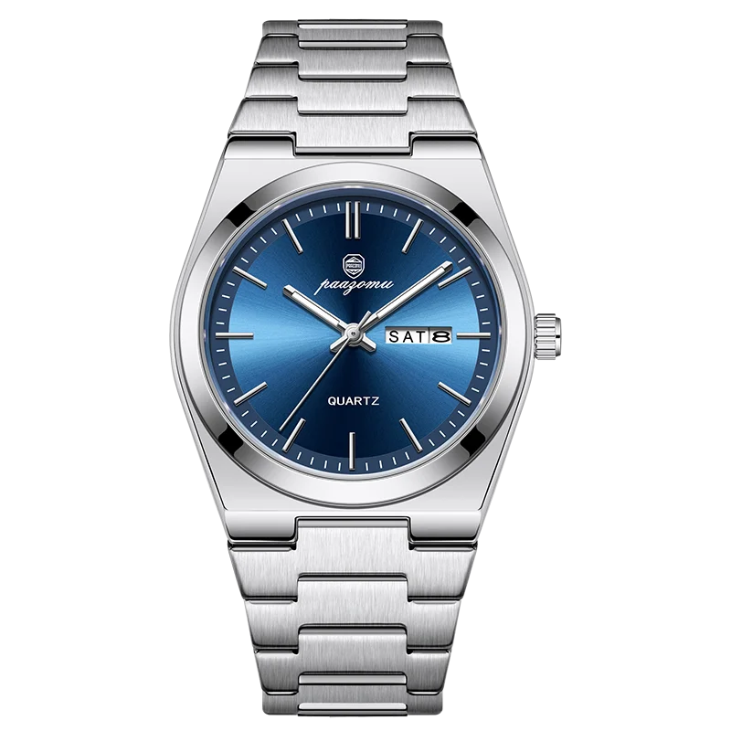 PAAZOMU Luxus Sport Quarz Mann Armbanduhr Wasserdicht Leucht Datum Woche Männer Uhren Edelstahl herren Uhr Männlich Reloj + box
