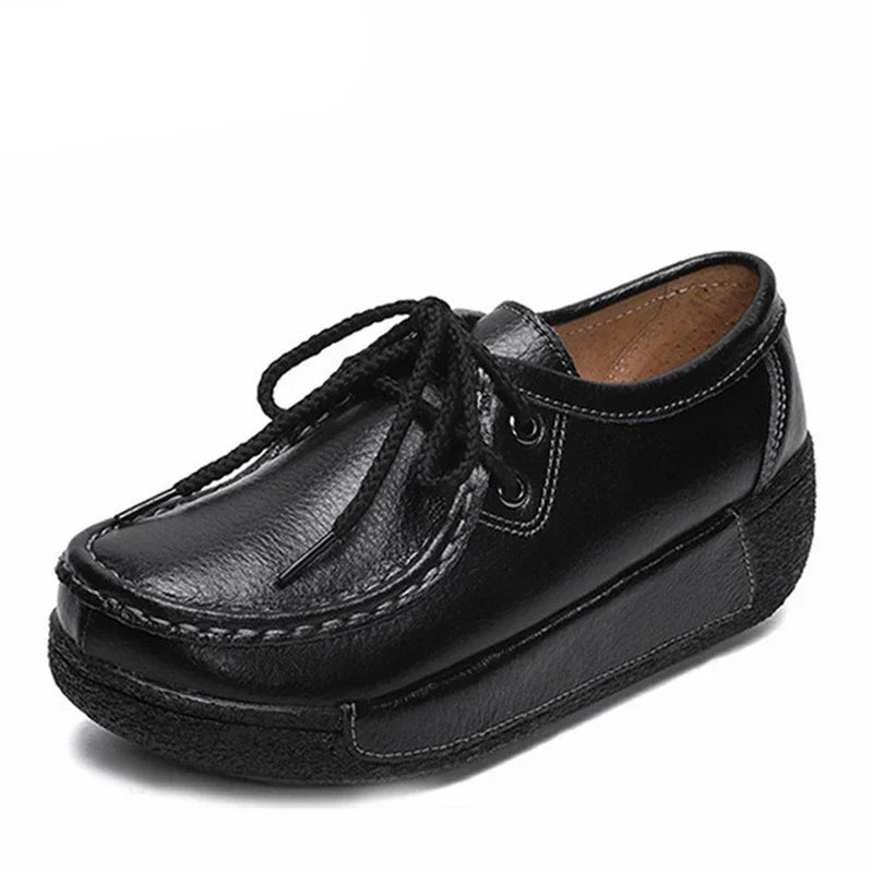 Winter Schuhe Aus Echtem Leder Frauen Flache Plattform Schuhe Casual Frauen Müßiggänger Plüsch Frauen Slip-on Sneakers für Frauen