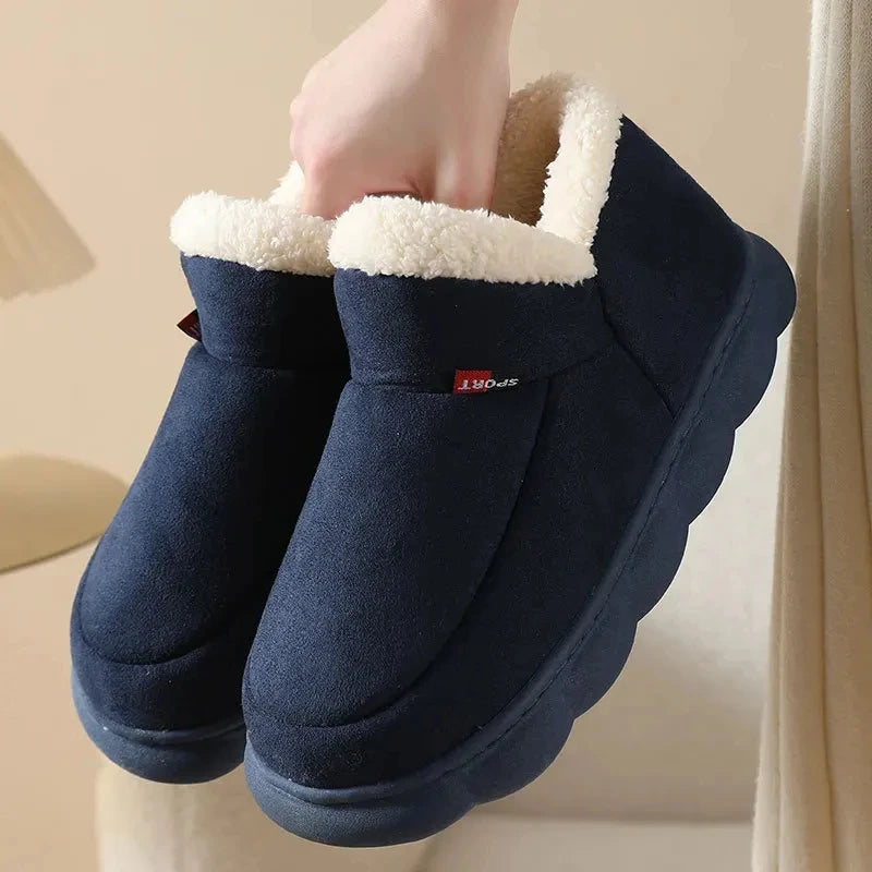 KIDMI Winter Herren Hausschuhe Warme Frauen Hausschuhe Im Freien Rutschfeste Männer Baumwolle Stiefel Flauschige Fuzzy Männer Schuhe Casual Pelzigen Hausschuhe