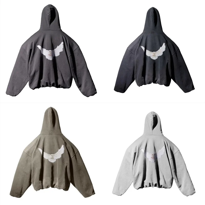 Kanye West Kapuzenpullover für Herren und Damen, 1:1, hochwertiger Taubenmuster, Staffel 6, übergroße Kapuze