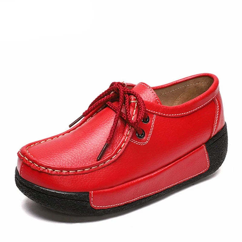 Winter Schuhe Aus Echtem Leder Frauen Flache Plattform Schuhe Casual Frauen Müßiggänger Plüsch Frauen Slip-on Sneakers für Frauen