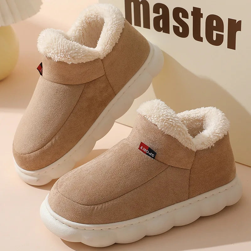 KIDMI Winter Herren Hausschuhe Warme Frauen Hausschuhe Im Freien Rutschfeste Männer Baumwolle Stiefel Flauschige Fuzzy Männer Schuhe Casual Pelzigen Hausschuhe