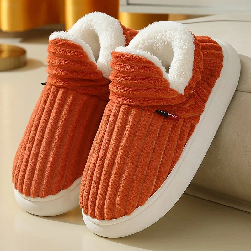 KIDMI Winter Herren Hausschuhe Warme Frauen Hausschuhe Im Freien Rutschfeste Männer Baumwolle Stiefel Flauschige Fuzzy Männer Schuhe Casual Pelzigen Hausschuhe