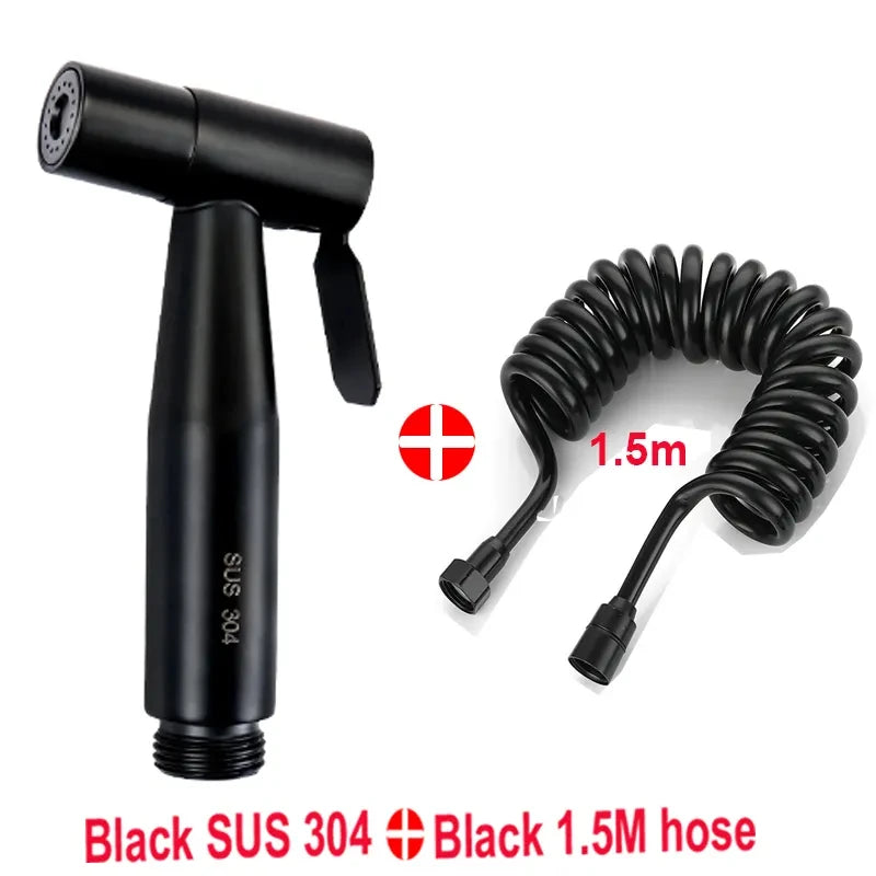 Hand-Bidet-Sprühset, Spritzpistole aus Edelstahl 304, Dusche, Hand-WC-Bidet-Wasserhahn, Sprühgerät, Duschdüse, selbstreinigend