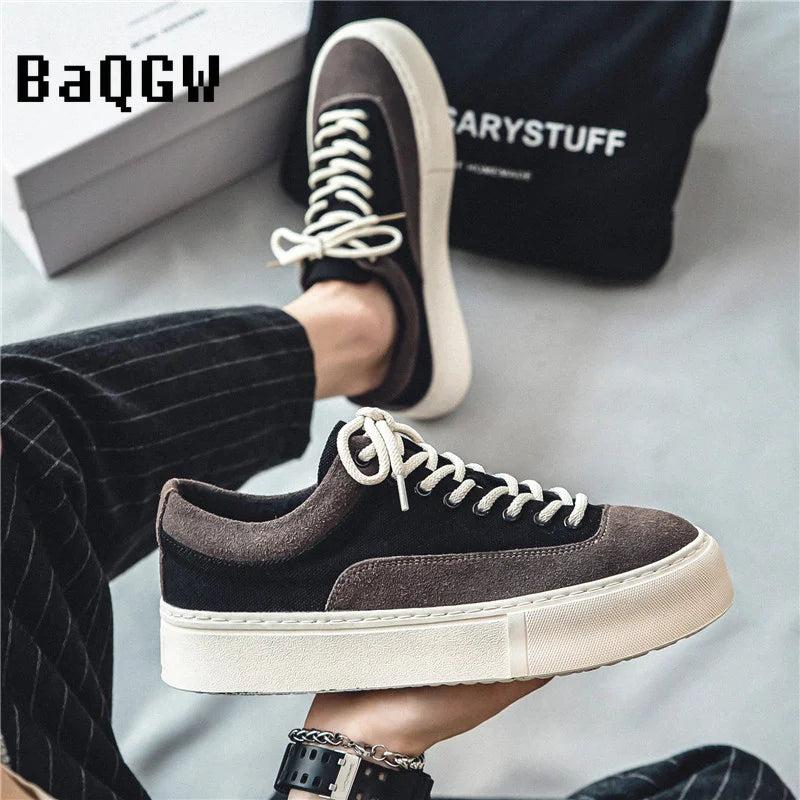 Koreanische Mode lässig Leinwand Turnschuhe Männer Harajuku Plattform Leinwand Schuhe Mann atmungsaktive Männer vulkan isierte Schuhe Zapatos de Lona