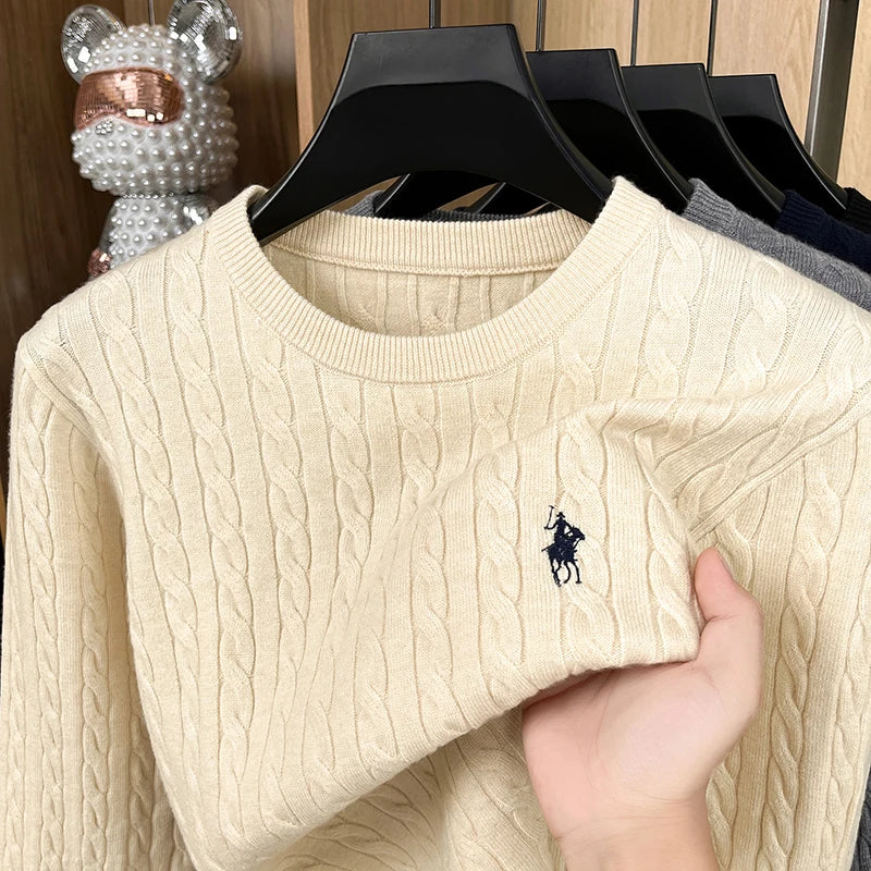 Heißer High-End-Luxus Mann Langarm Strickwaren Rundhals Kein Pilling Kein Verblassen Stickerei Frühling Neue Pullover Freizeit herren Kleidung