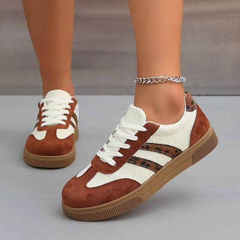 Damen Casual Sneakers Trendige Neue Mode Leichte Freizeitschuhe für Outdoor-Spaziergänge Bequeme Rutschfeste Flache Turnschuhe