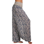 Damen Boho Haremshose – weites Bein, Vintage-Print, elastische Taille