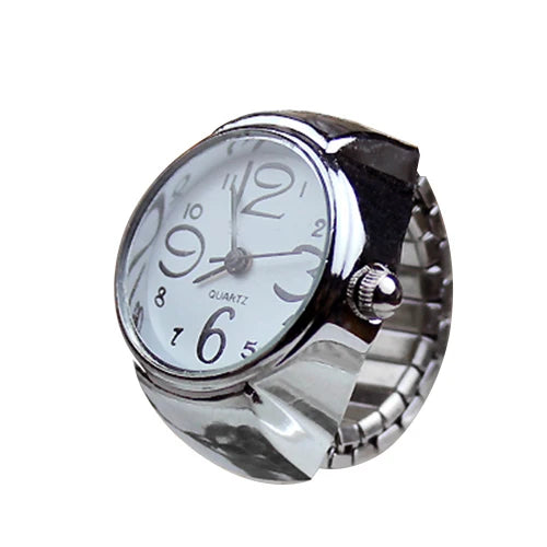Vintage Punk Finger Uhr Mini Gummiband Legierung Uhren Paar Ringe Schmuck Uhr Retro Römischen Quarzuhr Ringe Frauen Männer