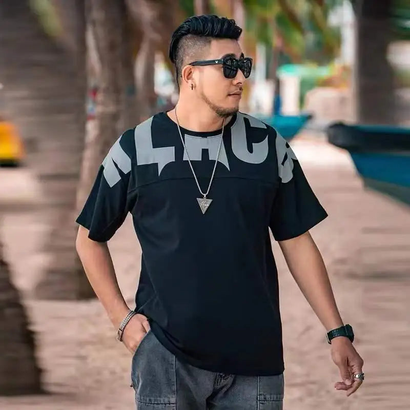 Herren T-Shirt lose Tops Baggy übergroßen Druck männliche T-Shirts Hemden o Hals Alphabet billige Kleidung und hochwertige gewöhnliche 5xl y2k
