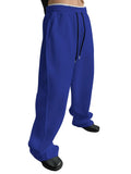 Herren-Sweatpants mit weitem Bein, Kordelzugbund, gerade geschnitten, lockere Freizeithose, Wanderhose, Jogginghose