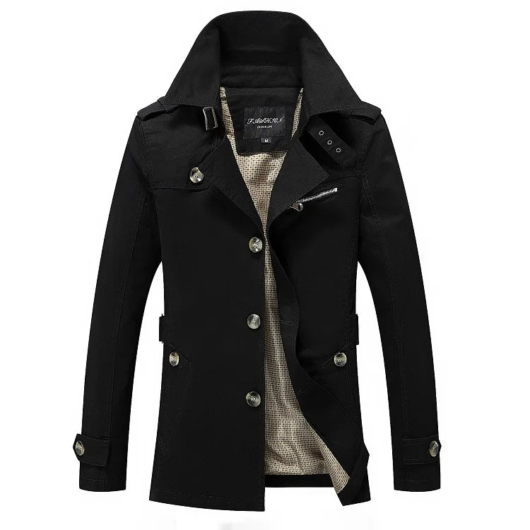 Mode Männer Graben Jacken Marke Casual Business Graben Mantel Herren Freizeit Mantel Männlichen Einreiher Windjacken Plus Größe