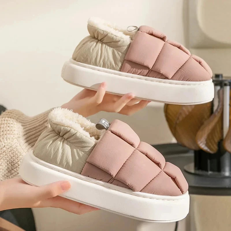 KIDMI Winter Herren Hausschuhe Warme Frauen Hausschuhe Im Freien Rutschfeste Männer Baumwolle Stiefel Flauschige Fuzzy Männer Schuhe Casual Pelzigen Hausschuhe
