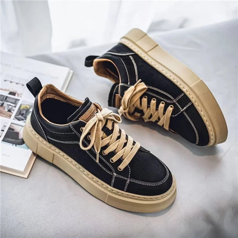 Koreanische Mode lässig Leinwand Turnschuhe Männer Harajuku Plattform Leinwand Schuhe Mann atmungsaktive Männer vulkan isierte Schuhe Zapatos de Lona