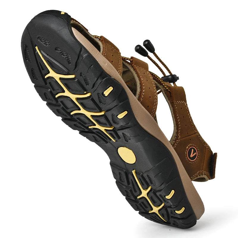 Sommer Männer Sandalen Aus Echtem Leder Herren Casual Schuhe Outdoor Männer Leder Sandalen für Männer Strand Schuhe Römische Schuhe Plus Größe 38-48