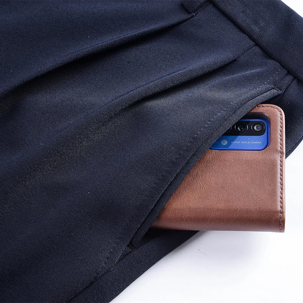 Hohe Taille Wolle Kaschmir Anzughose Männer Doppelt Plissee Winter Herbst Kleid Hose für Männer Formale Business Größe 29-50 52 54 56