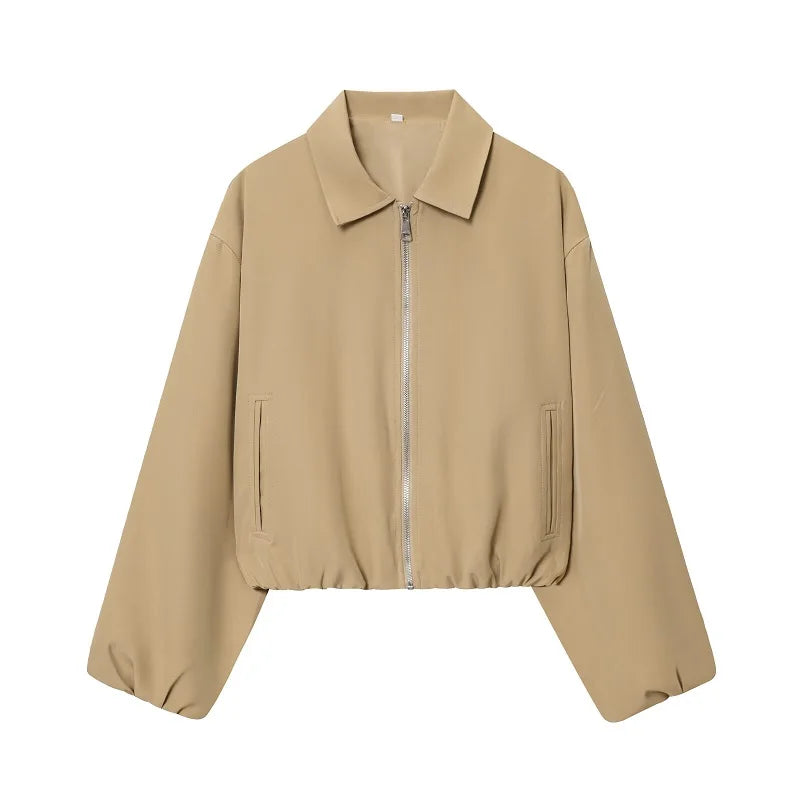Damen Bomberjacke 2025 – gepuffte Varsity-Jacke mit Reißverschluss
