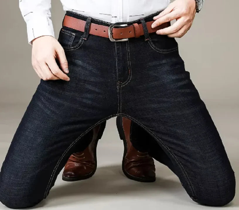 Business-Herrenjeans, lässig, bequem, gerade, Stretch, modisch, für Herren, klassisch, Premium-Blau, Schwarz, Denim-Hose