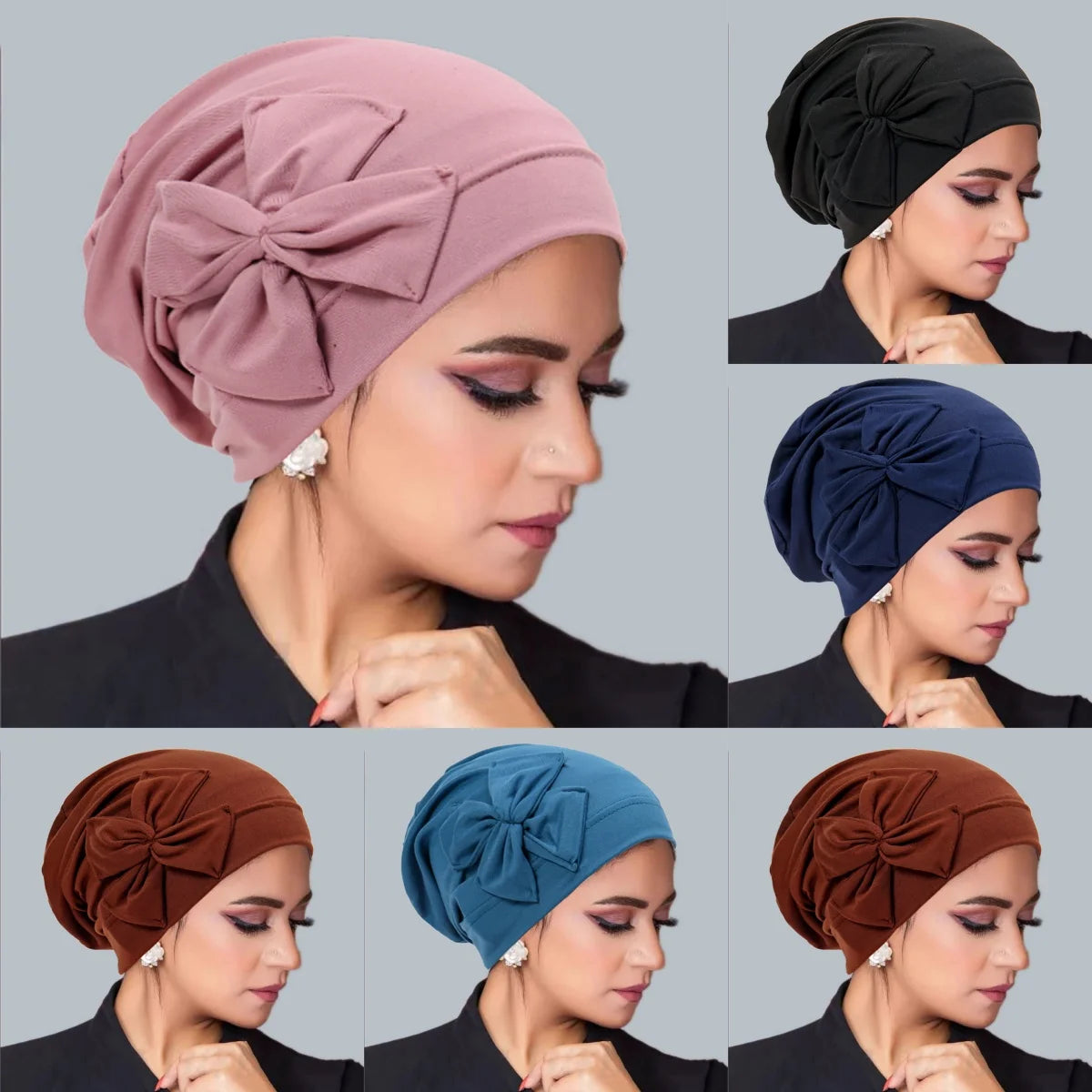 Neue Muslimische Frauen Innere Hijab Hut Bowknot Turban Indische Motorhaube Kopftuch Mützen Haarausfall Kopf Wrap Chemo Kappe Turbante Mujer