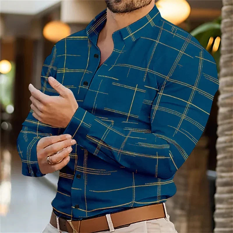 Herren-Business-Revershemd, Büro, lässig, Outdoor, Straßenhemd, weich und bequem, hochwertiges Herren-Top, große Größe XS-6XL