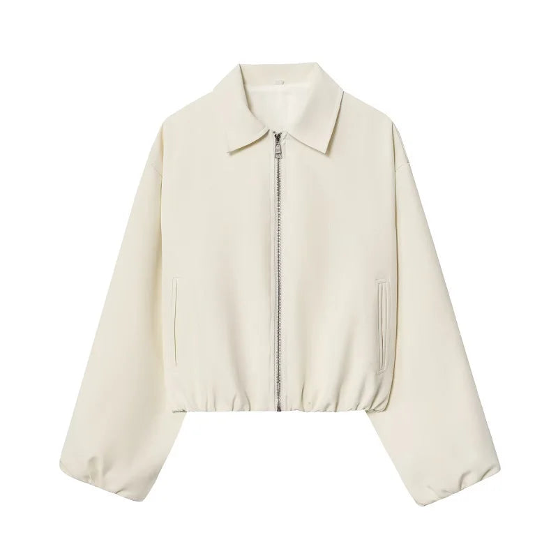 Damen Bomberjacke 2025 – gepuffte Varsity-Jacke mit Reißverschluss
