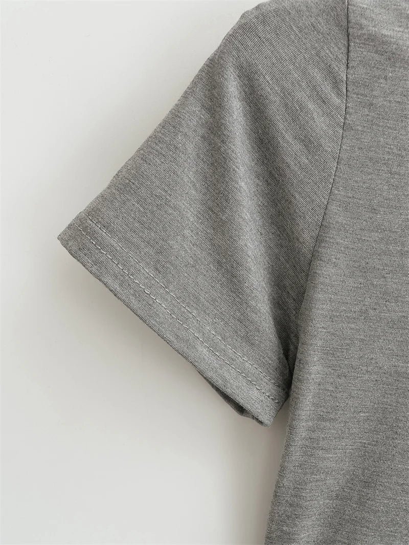 2024 neue Hohe Qualität Casual T shirt Sexy Dünne Kurzen Ärmeln Mode Trend Solide Frauen Kleidung y2k Tops
