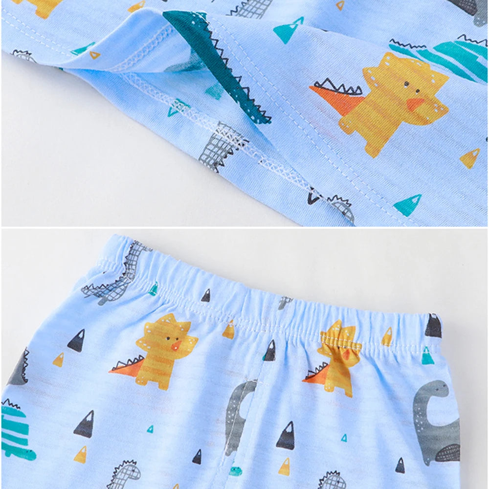 Sets für Kinder, Loungewear, langärmelige Pyjamas für Kinder, niedliches Design, leichtes und bequemes Nachtwäsche-Outfit aus Stoff