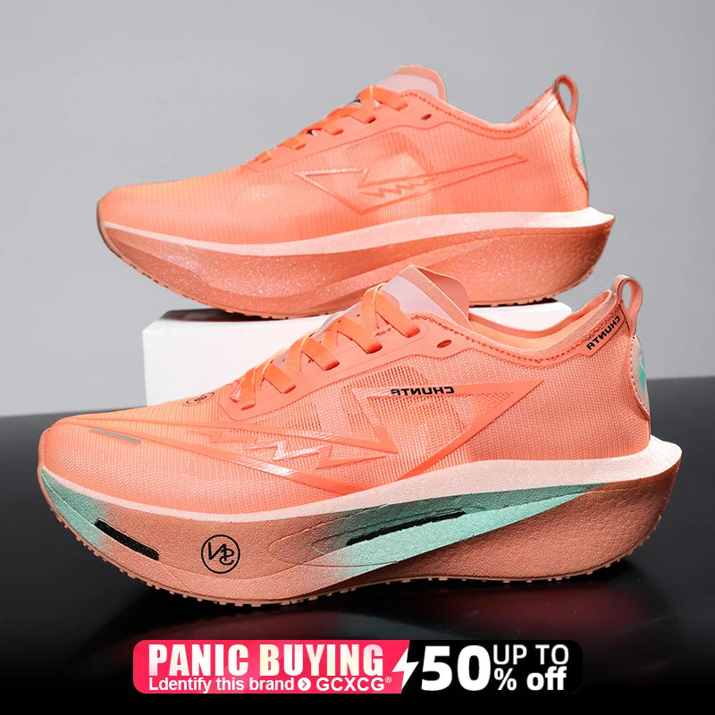Laufschuhe mit Carbonplatte, Spezial-Marathon-Schuhe für Herren, Atmungsaktive Leichte Damen-Sneaker, Bequeme Rutschfeste Chunta-Schuhe