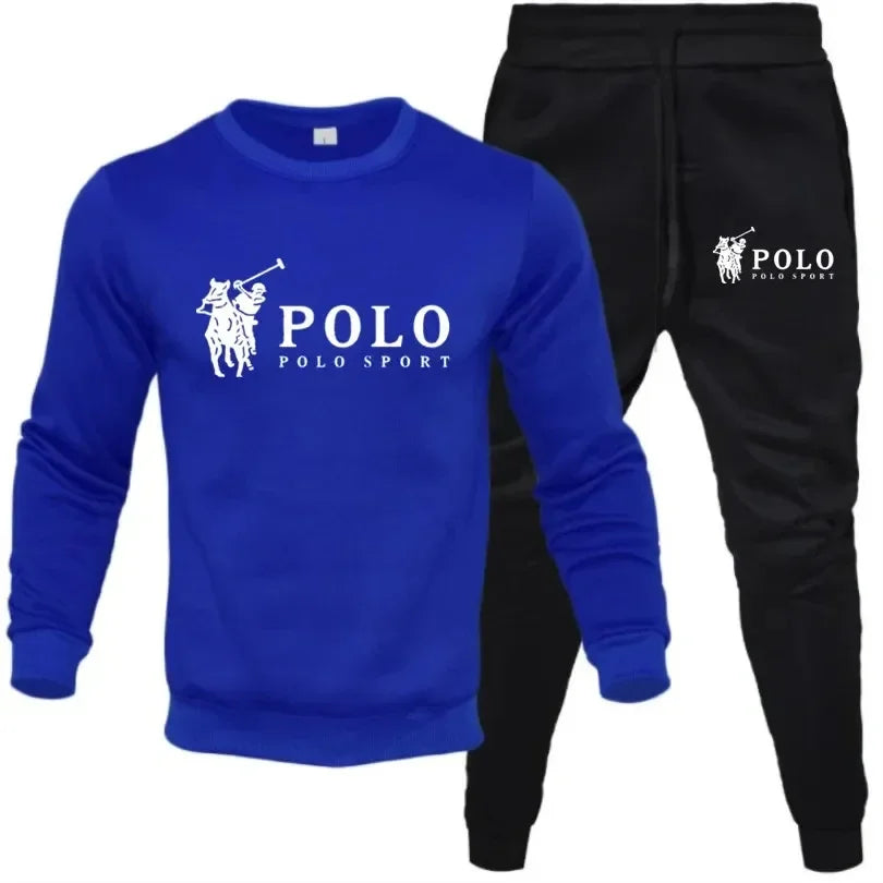 Frühling und Herbst Freizeit Fitness Jogging Mode Anzug Herren und Damen Rundhalspullover mit langen Ärmeln + Hose 2 Sets