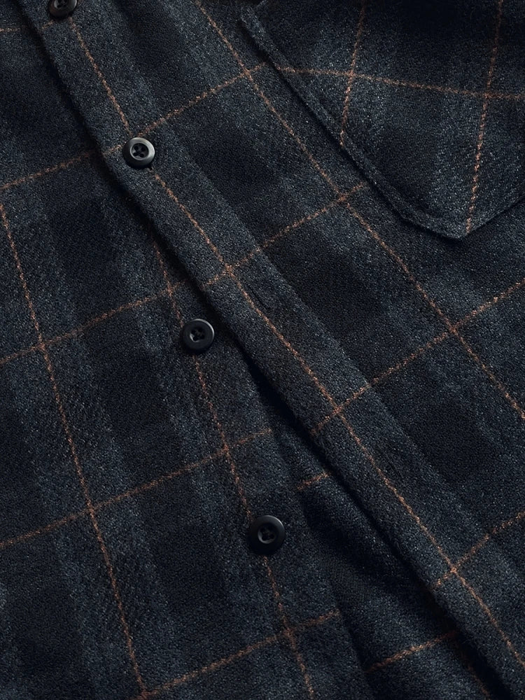 Herren-Flanellhemden, amerikanische Vintage-Streetwear, dick, kariert, übergroß, Cargo, langärmelig, lockere Passform, lässige Arbeitskleidung, Herbst und Winter