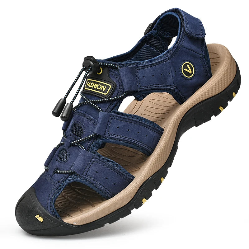 Sommer Männer Sandalen Aus Echtem Leder Herren Casual Schuhe Outdoor Männer Leder Sandalen für Männer Strand Schuhe Römische Schuhe Plus Größe 38-48