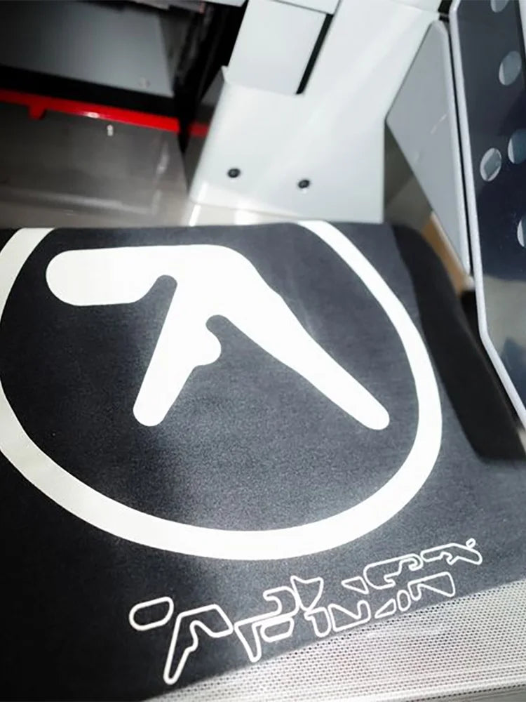 Männer T-Shirt Aphex Twin Gewaschen Schwarz Druck Baumwolle Grafik Übergroßen Koreanische Mode Kurzarm Tops Tees Y2k Streetwear Kleidung