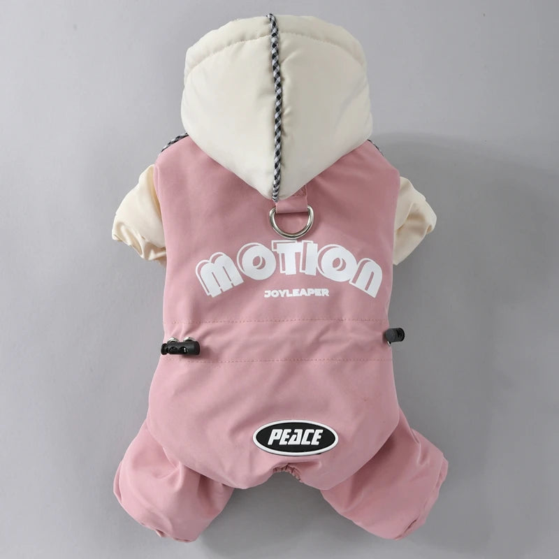 Harness Hoodie Overall Kleidung für Hunde für den Winter kleine mittelgroße Rassen Haustierkleidung für Katzen Welpen Tier Schneeanzug Mädchen