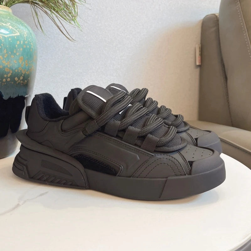 Concise Männer Casual Echtes Leder Turnschuhe Atmungsaktive Mischfarbe Flache Plattform Patchwork Schuhe Sport Täglichen Gehen