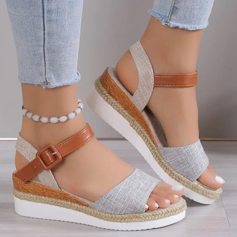 Sommer Frau Sandalen Schuhe Weiche Schuhe Frau Elegante Sandalen Frau Keil Damen Schuhe Party Schuhe Weibliche Frauen Sandale