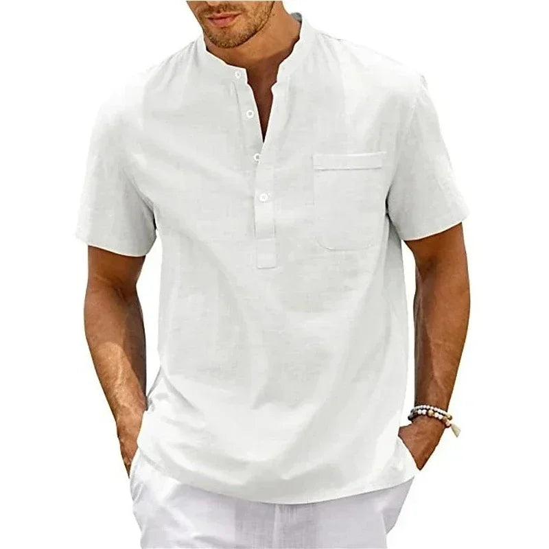 Sommer Neue männer Casual Slim Fit Polo-Shirt Einfarbig Atmungsaktive Taste Kurzarm Top Erfrischende und Bequeme T-shirt