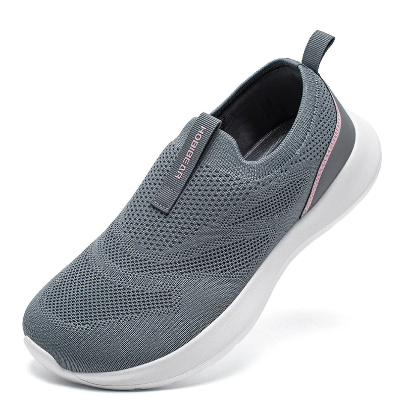 HOBIBEAR Unisex-Laufschuhe, breite Zehen, bequeme, rutschfeste Turnschuhe, atmungsaktive Mesh-Slip-On-Wanderschuhe