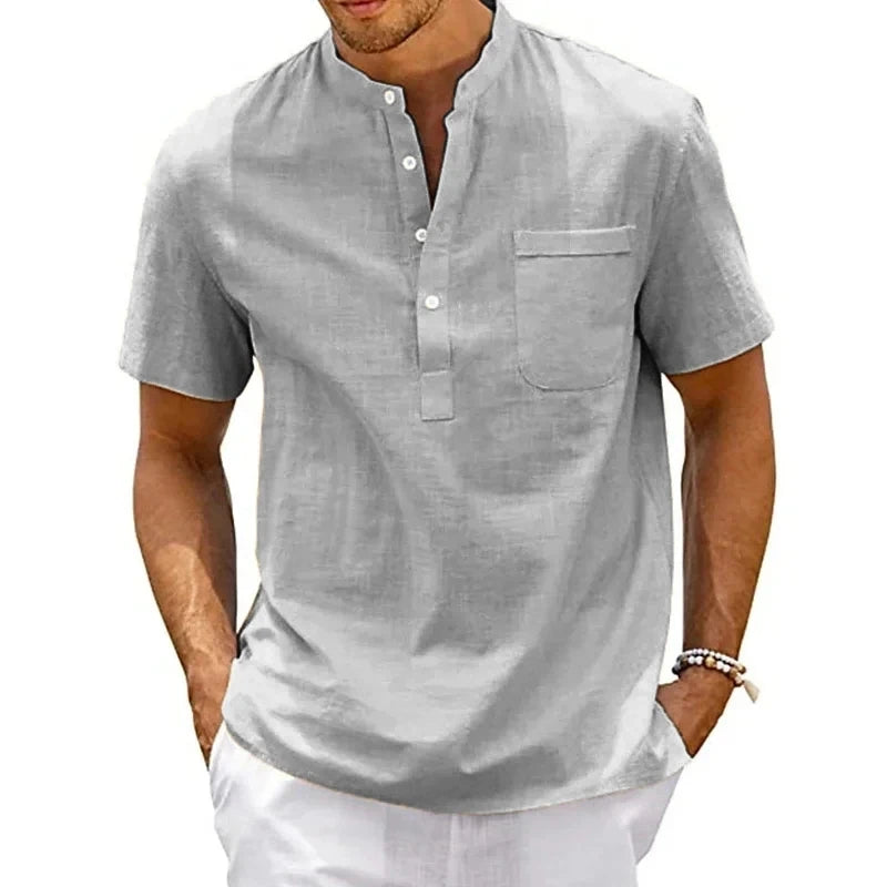 Sommer Neue männer Casual Slim Fit Polo-Shirt Einfarbig Atmungsaktive Taste Kurzarm Top Erfrischende und Bequeme T-shirt